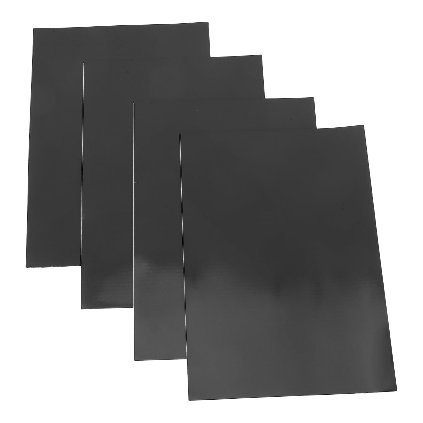 Feuilles Magnétiques Adhésives Flexibles en Caoutchouc Noir A4 4pcs pour Loisirs Créatifs et Bureau, Autocollants Aimants Sûrs pour Surfaces Délicates