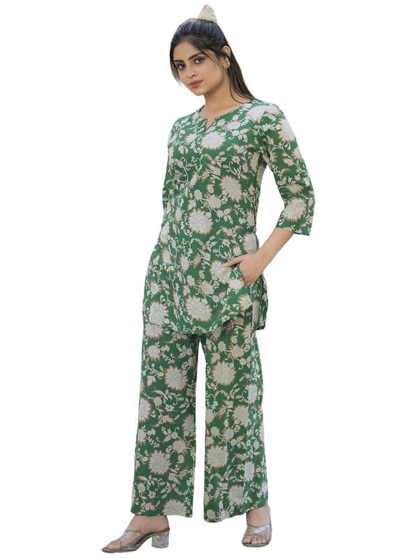 Image of Tee Projekt Cotton Ethnic Wear Co Ord Set for Women | Festive Co Ord Set for Women