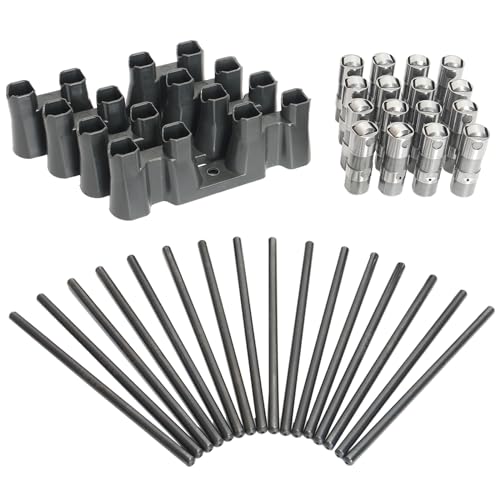 JAVOUKA LS7 Hydraulic Roller Lifters Guide Trays and Pushrods Fit for LS1 LS2 LS3 LS6 LQ4 LQ9 LY5 LY6 LM7 4.8L/5.3L/5.7L/6.0L Replace# HL124 HT-2148 17122490 12499225 12595365 16PCS