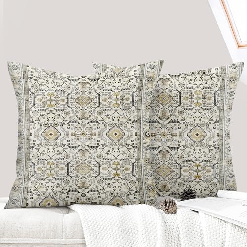 ECZOIL 2er Set Boho Kissenbezug 60x60 cm Kissenhülle Dekorative Dekokissen Boho Stil Vintage Zierkissen für Wohnzimmer Schlafzimmer Sofa Home Decor mit Verstecktem Reißverschluss - Gelb Grau ECZOIL 2er Set Boho Kissenbezug 60x60 cm Kissenhülle Dekorative Dekokissen Boho Stil Vintage Zierkissen für Wohnzimmer Schlafzimmer Sofa Home Decor mit Verstecktem Reißverschluss - Gelb Grau