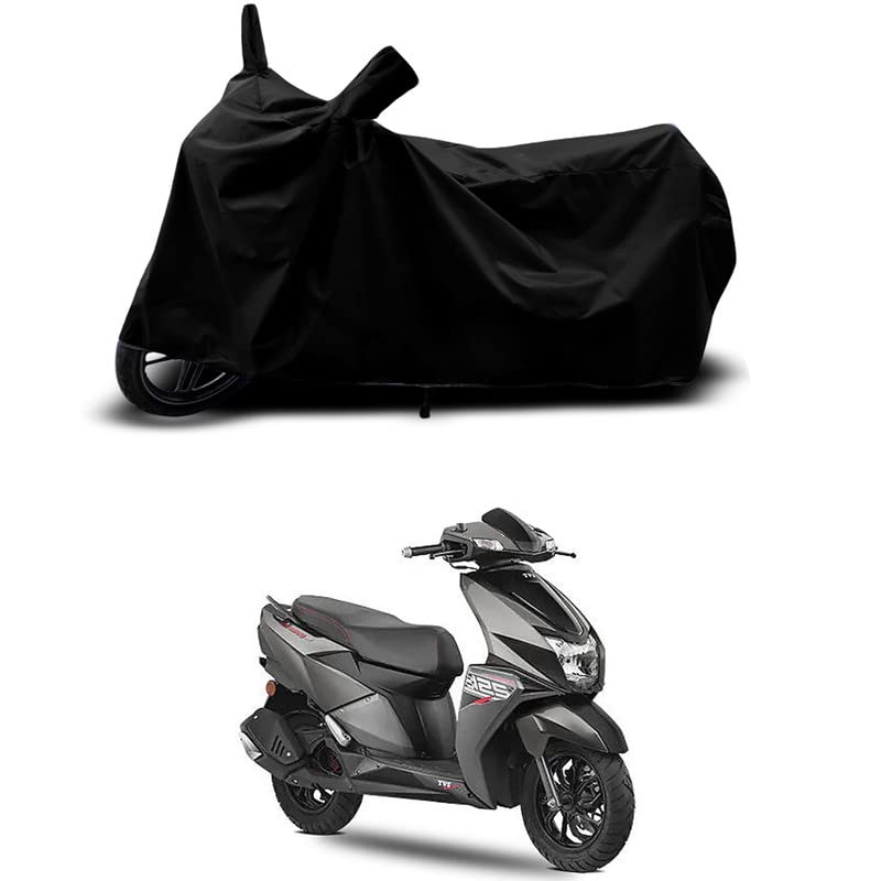 Image of 100% Scratchproof /UV-Rays /Heat Protection /Birds Dropping /Water Resistant /Dust Proof /Waterproof /Full Bike Scooty Two Wheeler Body Cover Compatible for NTORQ 125 Disc All Varients[Black]