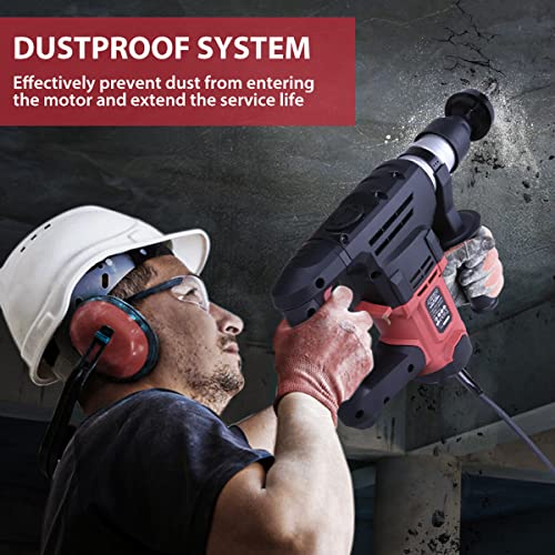 Bohrhammer 1500 W SDS Plus 7.4J 4350BPM 0 – 880 RPM elektrische Bohrmaschine drehbar mit Sicherheitskupplung und… – Bild 3