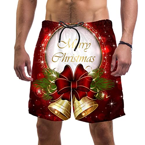 Maillot de bain homme Noël rouge à séchage rapide short de plage technique imperméable léger