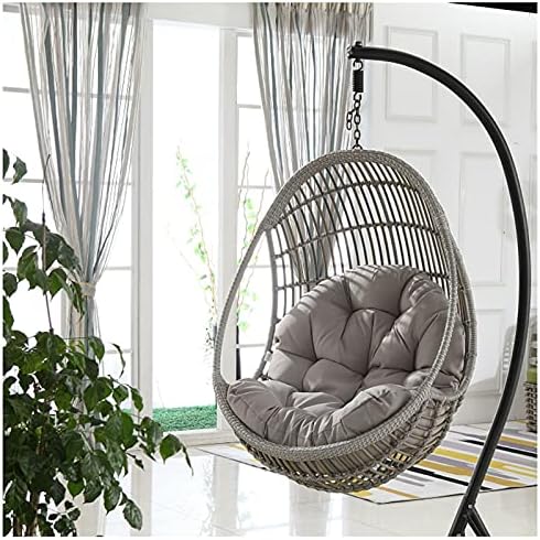 Hanging Egg Chair Seat Cushion- Outdoor and Indoor Rattan Weave Swing Hammock Chair Pads, for Indoor Outdoor Patio 90x120cm (Cushion only),Light Gray