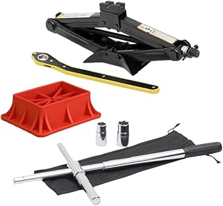 Modern Spare Tire Changing Kit for Jeep Cherokee – Proprietary Scissor Jack Design with Jeep-Specific Jack Head & High-Leverage Cross-Wrench System for Easy Storage