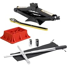 Modern Spare Tire Changing Kit for Ford Bronco Proprietary Scissor Jack Design with Ford-Specific Jack Head & High-Leverage Cross-Wrench System for Easy Storage