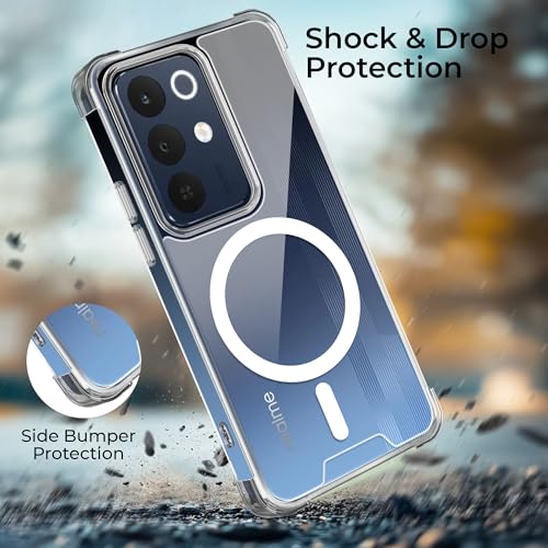 Image of A rtistque Clear Back Cover Case for Realme Narzo 90x / C85 / 15x 5G | Compatible with Mag-Safe | Premium | Shockproof TPU Bumper | Slim Protective Design | Realme Narzo 90x Back Cover - Transparent