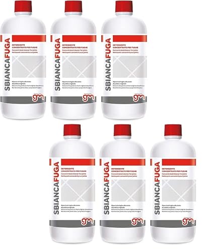 Magazzini GM SBIANCAFUGA,Detergente concentrato ideale per la pulizia delle fughe di pavimenti e rivestimenti.Rimuove sporco, annerimenti e muffe dalle intersezioni, 1 Lt (6)