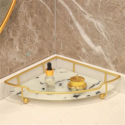 Plateau de rangement d'angle monocouche argenté pour comptoir de bain - 2