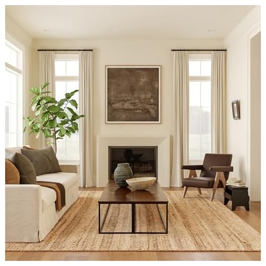 nuLOOM Rigo Hand Woven Farmhouse Jute Area Rug, 4' x 6', Natural