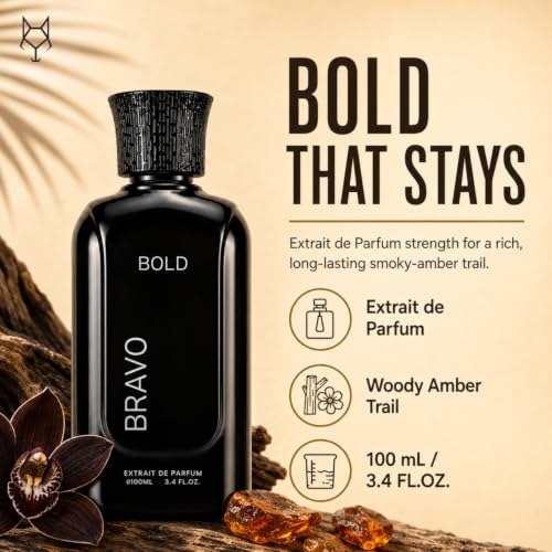 Image of Bravo Bold Extrait De Parfum | Cognac, Toffee & Tonka Bean Notes | Long Lasting Luxury Fragrance | Premium Perfume Spray | 100ml