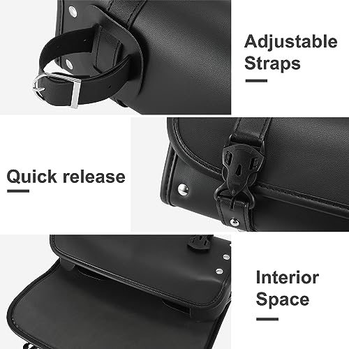 Bolso universal para manillar y horquilla de motocicleta Motoforti, impermeable, de cuero sintético negro miniatura 5