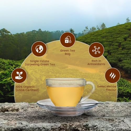 Image of Goodricke Barnesbeg Darjeeling Green Tea 25 Tea Bags | Premium Loose Leaves | Herbal Tea | Detox Tea for Weight Loss | Antioxidant Rich | Immunity
