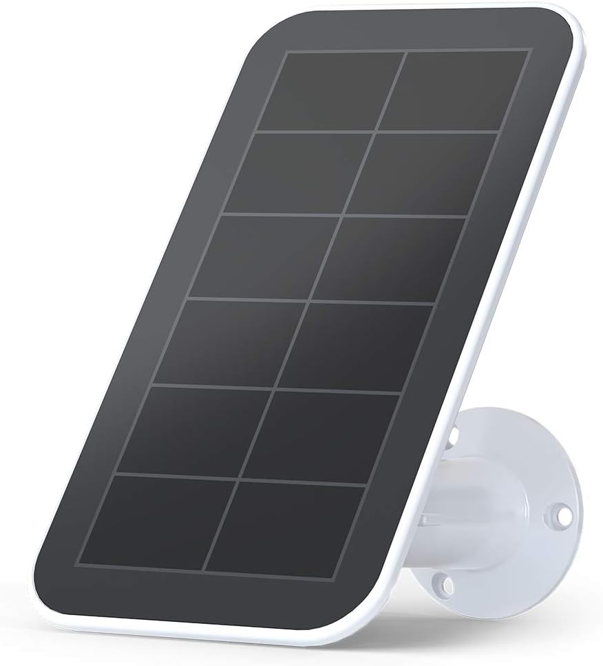 Arlo Solar Panel Charger (2018 Released) - Arlo Certified Accessory - Works with Arlo Ultra, Ultra 2, Pro 3, Pro 4 and Pro 3 Floodlight Cameras, Weather Resistant, 8 ft Power Cable, White - VMA5600