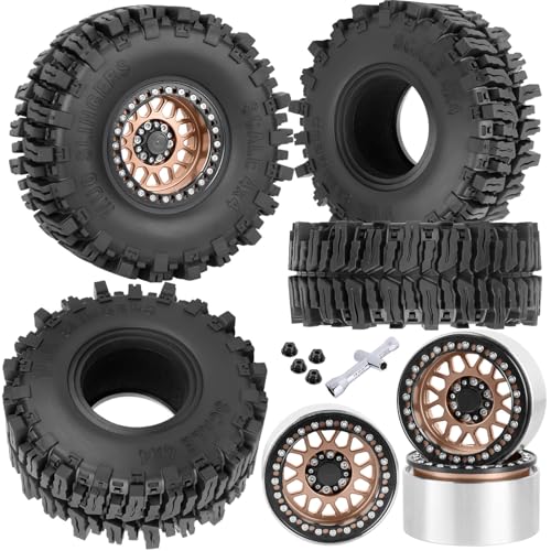 BRCatWPark Aluminum 2.2 Wheel Tires for 1/10 SCX10 SCX10 II ...
