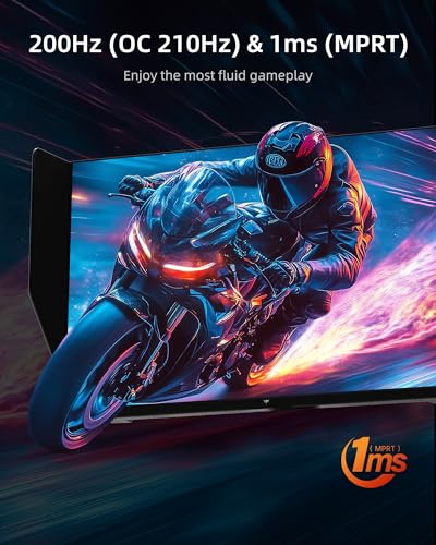 Image of KTC 27M1 27 Inch Gaming Monitor, 1440P Monitor with Speakers Built in, 210Hz Monitors with Shielding Hood, Fast IPS, Adaptive Sync, 130%sRGB, 1MS(MPRT), VESA Mount, Tilt /Swivel /Pivot /Height Adjustment