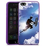 DeinDesign Cover kompatibel mit Apple iPhone 5s Slim Case lila Silikon Hülle Schutzhülle Mountainbike Fahrrad Bicycle
