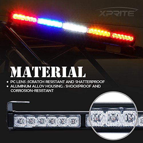 Image of Xprite 30 inch LED Chase Strobe Light Bar, Offroad Safety Flashing Lightbar | W /Running Brake Reverse Turn Signal Lights for UTV ATV Polaris RZR Can-am X3 Yamaha SXS 4x4 Trucks -RYWBR