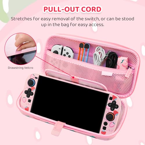 Correa de hombro para Nintendo Switch 2 con funda protectora de fresa 5