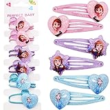 Hair Clip Hair Ring Frozen 12pcs Hair Clips Hair Ring Children's Hair Accessories Frozen Jewellery Set for Little Girls Exquisite Cartoon Bow for Birthday Gift