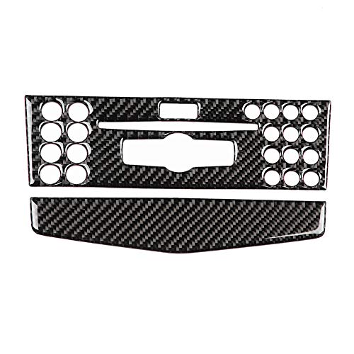 Aramox Car Control Panel Trim, 2PCS Carbon Fiber Car Interior Decorative Trim Control Panel Frame for Mercedes C Class Left Drive (A)