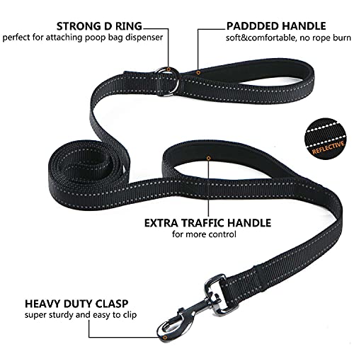 Sunnq Dog Leashes For Large Breed Dogs, Heavy Duty Dog Leash For Large Dogs With Two Padded Handles 4Ft, Double Handle Dog Leash, Reflective Training Lead, Durable Traffic Leashes #TOP1