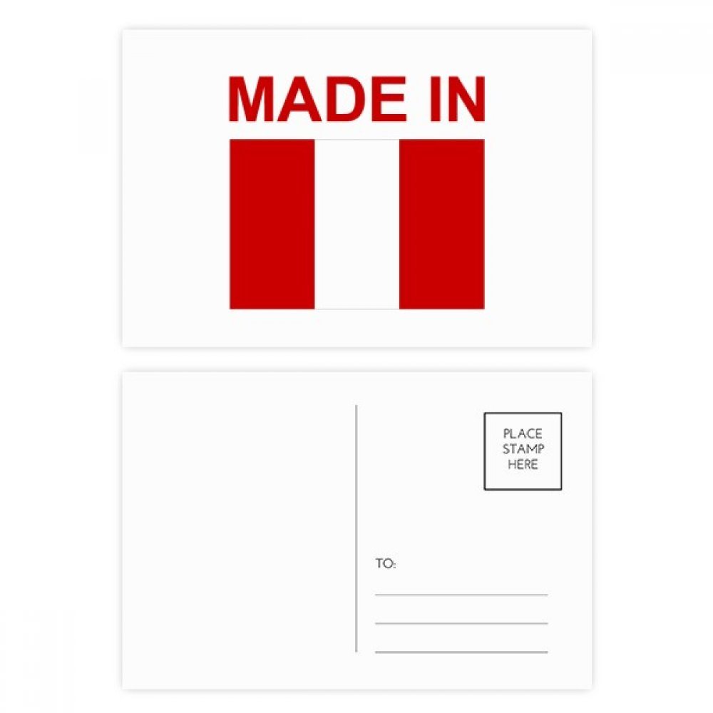 Made In Peru Country Love Postcard Set Birthday Mailing Thanks Greeting Card