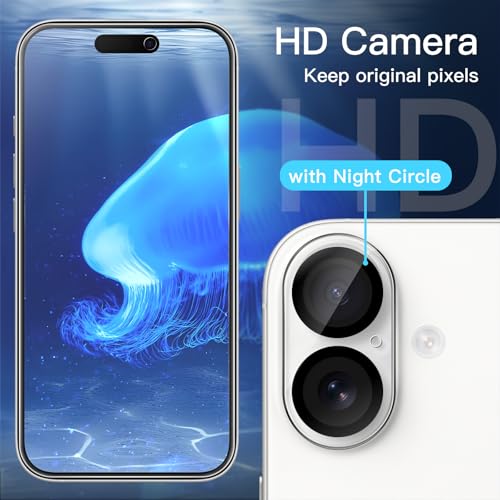 Image of JETech Privacy Screen Protector for iPhone 16 6.1-Inch with Camera Lens Protector, Anti-Spy Tempered Glass Film, Easy Installation Tool, 2-Pack Each