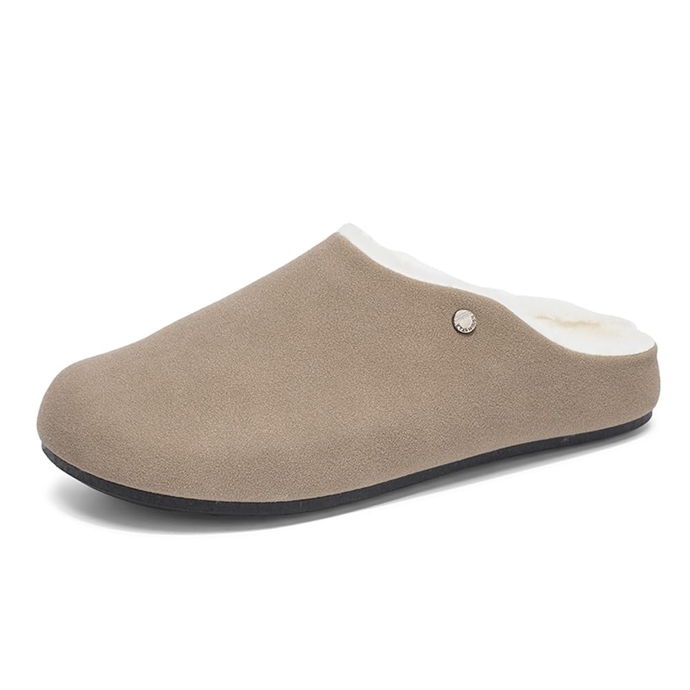 Pantofole Casual da Uomo e da Donna con Fodera in Pile Supporto Plantare Morbide Scarpe Mules in Pelle Scamosciata