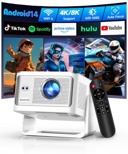 Alwtniet Mini Vidéoprojecteur 4K 8K Compatible, FHD 1080P Natif...