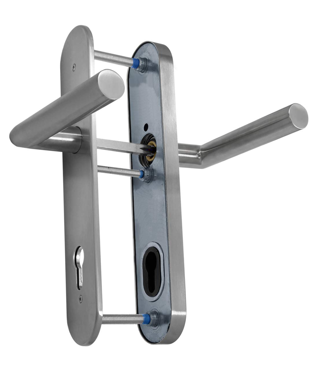 Edelstahl Haustür Schutzbeschlag 1587 L-Form HS-92 mm ES1 Dr/Dr Türdrücker
