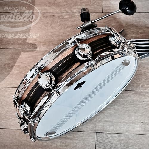 14 Inch Wooden Snare Drum, 10-Lug Professional Snare with Alloy Snare Wires, Ultra-Bright Attack, Stepless Torque Quick-Release Key Included, 14\"x4\" Drum for Beginners & Pros