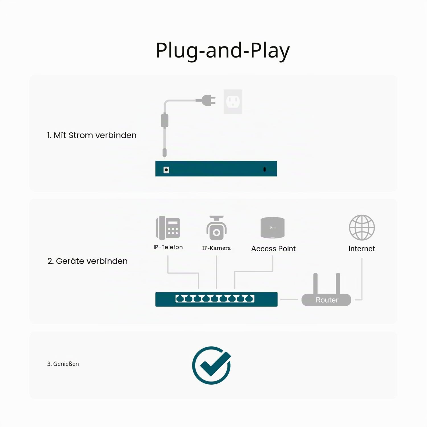 TP-Link TL-SG105S-M2 | 5-Port 2,5G Multi-Gigabit Unmanaged Netzwerk-Switch, Ethernet-Splitter, 2,5 G Bandbreite, Plug & Play, Desktop-/Wandmontage, lüfterloses Metalldesign, begrenzter lebenslanger | Ethernet-Splitter, Plug & Play, Desktop/Wandhalterung,