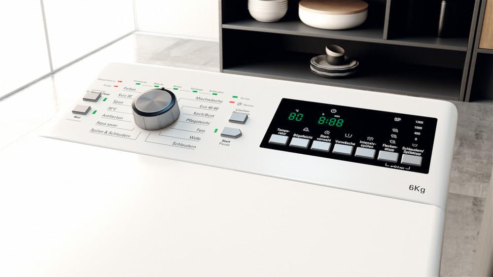 Bauknecht - WTL 56313 C Toplader-Waschmaschine - 6 kg Fassungsvermögen - Antiflecken-Programm ab 15°, Green&Clean, Mehrfachwasserschutz+ - Freistehend - Energieklasse C - 90 x 40 x 60 cm - Weiss