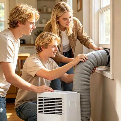 Tragbare Klimaanlagen- Schlauchisolierung- Tragbare Isolierabdeckung mit 3 verstellbaren Gurten, Klimaanlagen- Schlauchumwicklung, für Winter, drinnen & draußen, Garagen, Wohnmobile, Wände-3