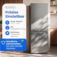 Bomann® Kühlschrank mit Gefrierfach | 3 Ablagen | 143cm | KG 320.3 inox – Ansicht 3