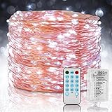 ⛄ 【Estimule su creatividad】 Luces de hadas para exteriores / interiores hechas de alambre de alta calidad con buena suavidad y flexibilidad para que pueda llevar fácilmente las luces de hadas a todo tipo de formas creativas. Las luces parpadeantes parecen pequeñas estrellas para encantar el entorno con una atmósfera fascinante. Perfecto para decorar camas, barandillas, espejos de maquillaje o cubrir en tarros de cristal, jarrones de vidrio, linternas, etc.