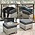 CAODOC Patio Furniture Sets,Outdoor Sofa with Swivel Rocker Chairs and Fire Pit Table,7 Pieces All Weather PE Wicker Conversation set and Matching Side Table,Grey Wicker Black Cushion