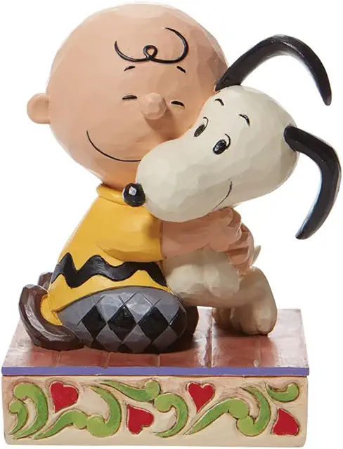 Jim Shore Peanuts Charlie Brown Hugging Snoopy Figurine 4.5" H - Peanuts Collectible