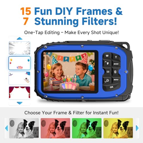 Image of Underwater Floating Digital Camera - 48MP HD Bare-Body Waterproof Camera, No Case Needed for Underwater Fun & Childhood Memories (Blue)