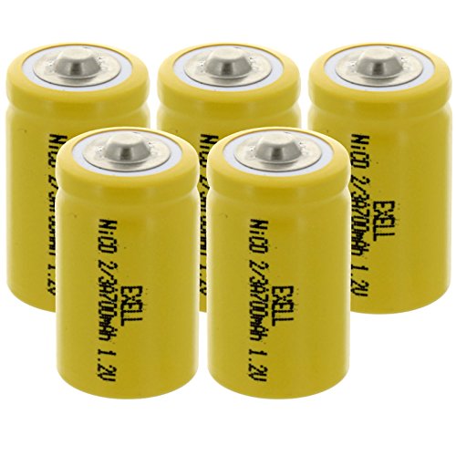 5 Pilas Recargables NiCD 2/3A 1.2V 700mAh Exell