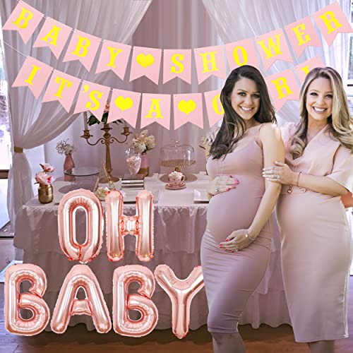 Girls Baby Shower Party Decorations It’s A Girl Baby Shower Decorations Kit With It’s A Girl Banner Tissue Paper Pompoms Lanterns Honeycomb Balls #TOP2