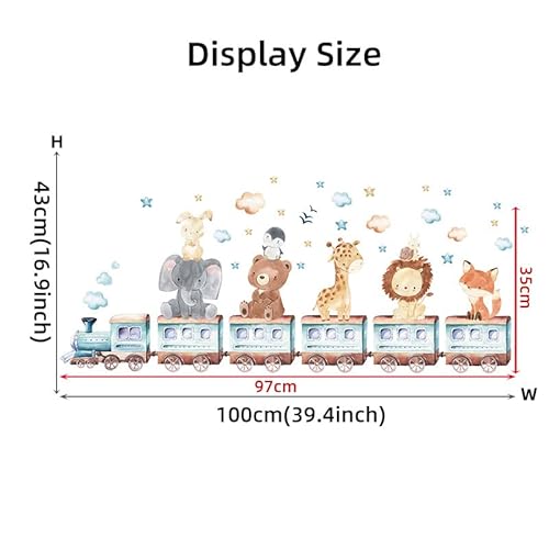 Yotdmk Wall Stickers For Baby Room Cartoon Animal Train Theme Decals Fox Lion Elephant Giraffe Wallpaper Wall Decals For Kids Room Boys Girls Bedroom, Nursery Room Kindergarten Decoration Pvc Murals #TOP2
