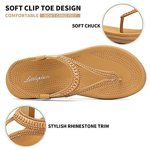 Image of Littleplum Womens Sandals Comfort Arch Support Sandals Summer Walking Shoes Casual Ankle Elastic Flip Flops Shoes