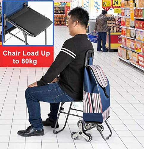 Einkaufstrolley Einkaufswagen Mit Schwenkrädern, Leichte Tasche, Zusammenklappbar, Faltbar, For 4 Bis 6 Lebensmittel… – Bild 7