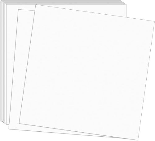Cartulina blanca de 12 x 12 pulgadas, 50 hojas de papel grueso de 85 libras  8.11 ozm para álbumes de recortes, hogar, escuela, oficina,