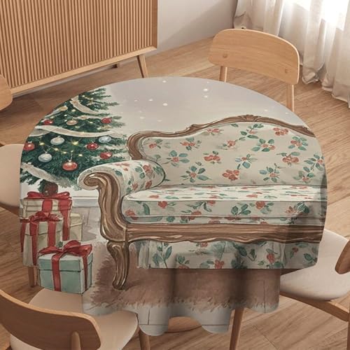 Nappe ronde de mariage et fêtes lavable en machine pour buffet - 5