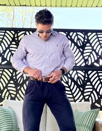 Ratchet Genuine Leather Dress Belt 1 3/8" – Trim-to-Fit Slide Buckle Adjustable 28"-43" Office Jeans3