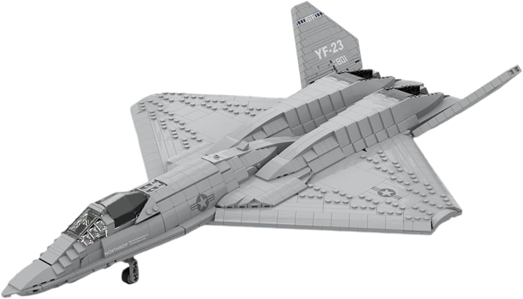 2185PCS MOC-177282 Grey Ghost Fighter Building Blocks Set, 1/35 Scale YF-23 Military Building Blocks, a Gift for Teenagers and Adults