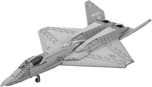 1/35 Scale YF-23 Grey Ghost Fighter Building Blocks Set, Military Aircraft Model Assembly Kits, Collectible Military-Themed Display for Collectors & Enthusiasts, MOC-177282 2185PCS